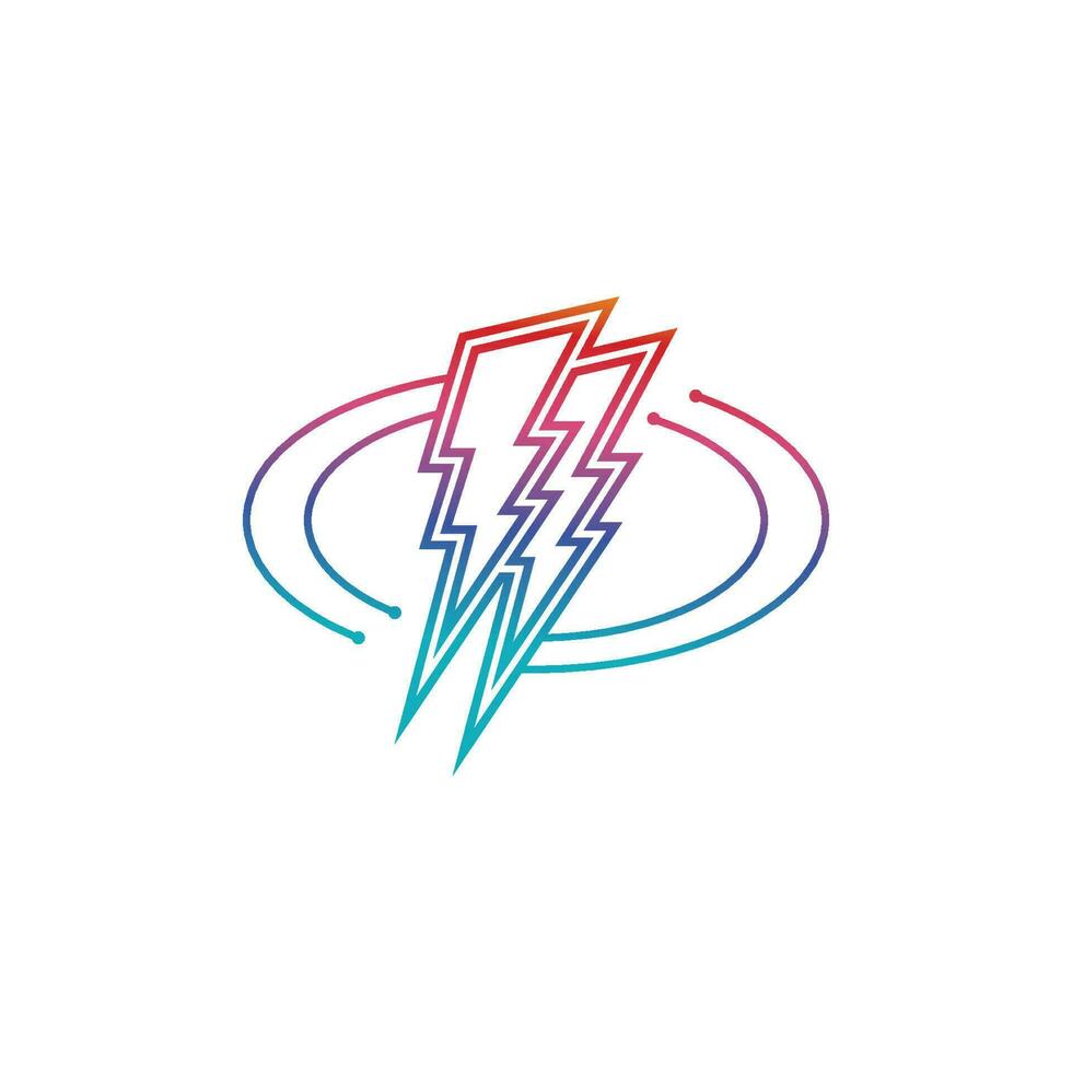 the power vector, flash ogo and thunderbolt and icon electricity illustration template design vector