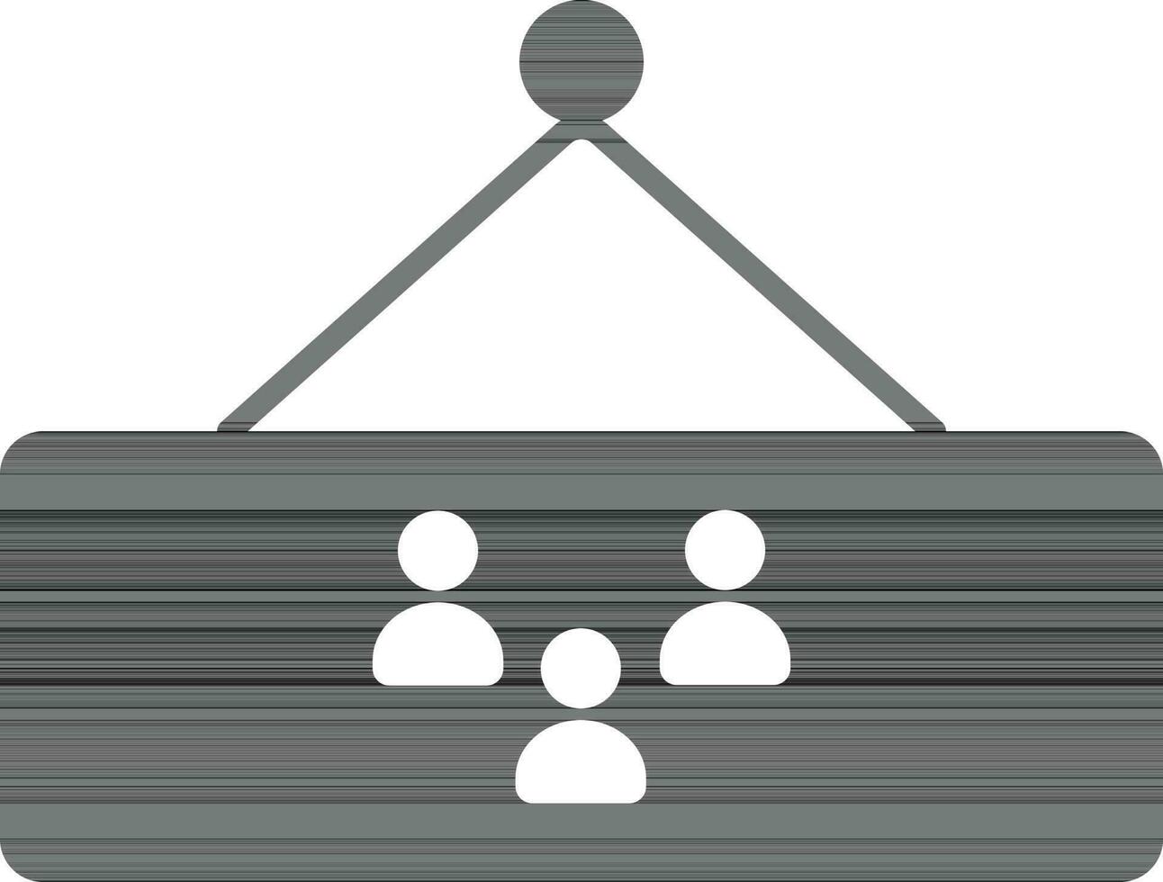 Three user icon in board. vector