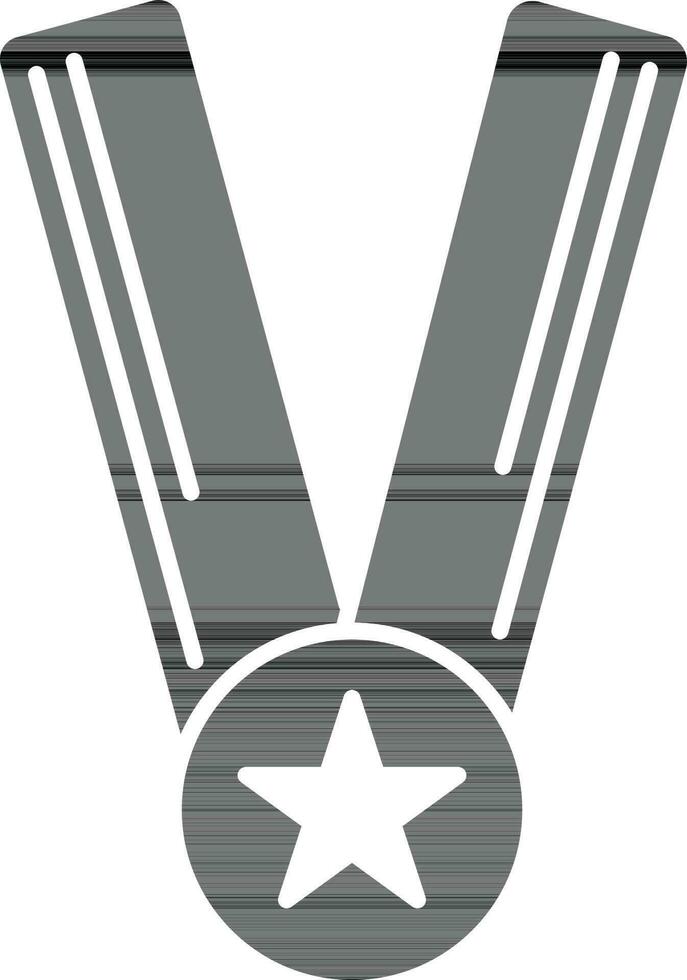 Star decorated medal with ribbon. vector