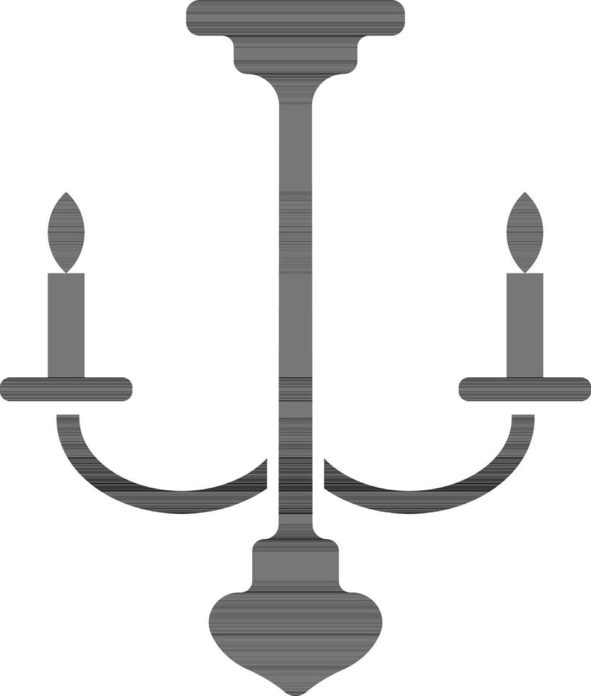 Candles decorated black lampshade hang. vector