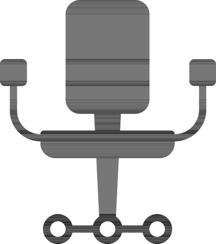 Black office chair in flat style. vector