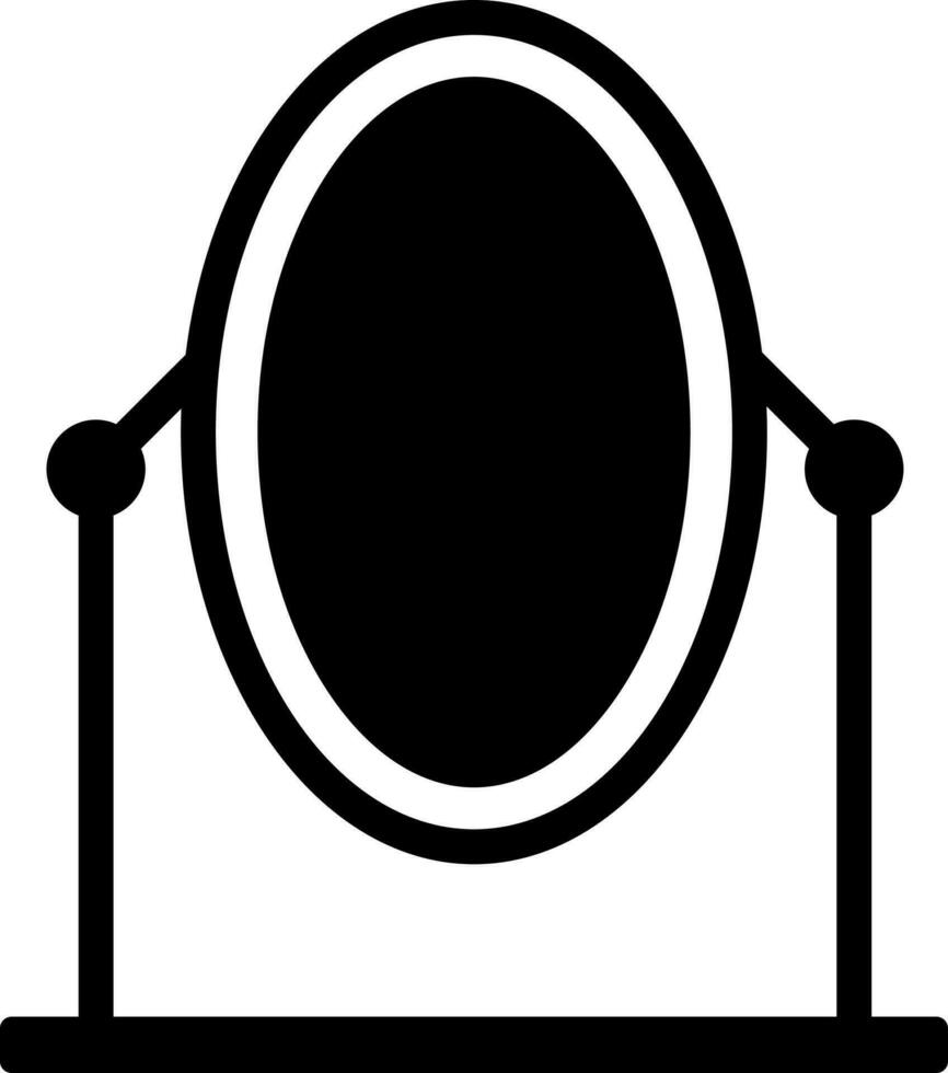 Black and white mirror in fla style. vector