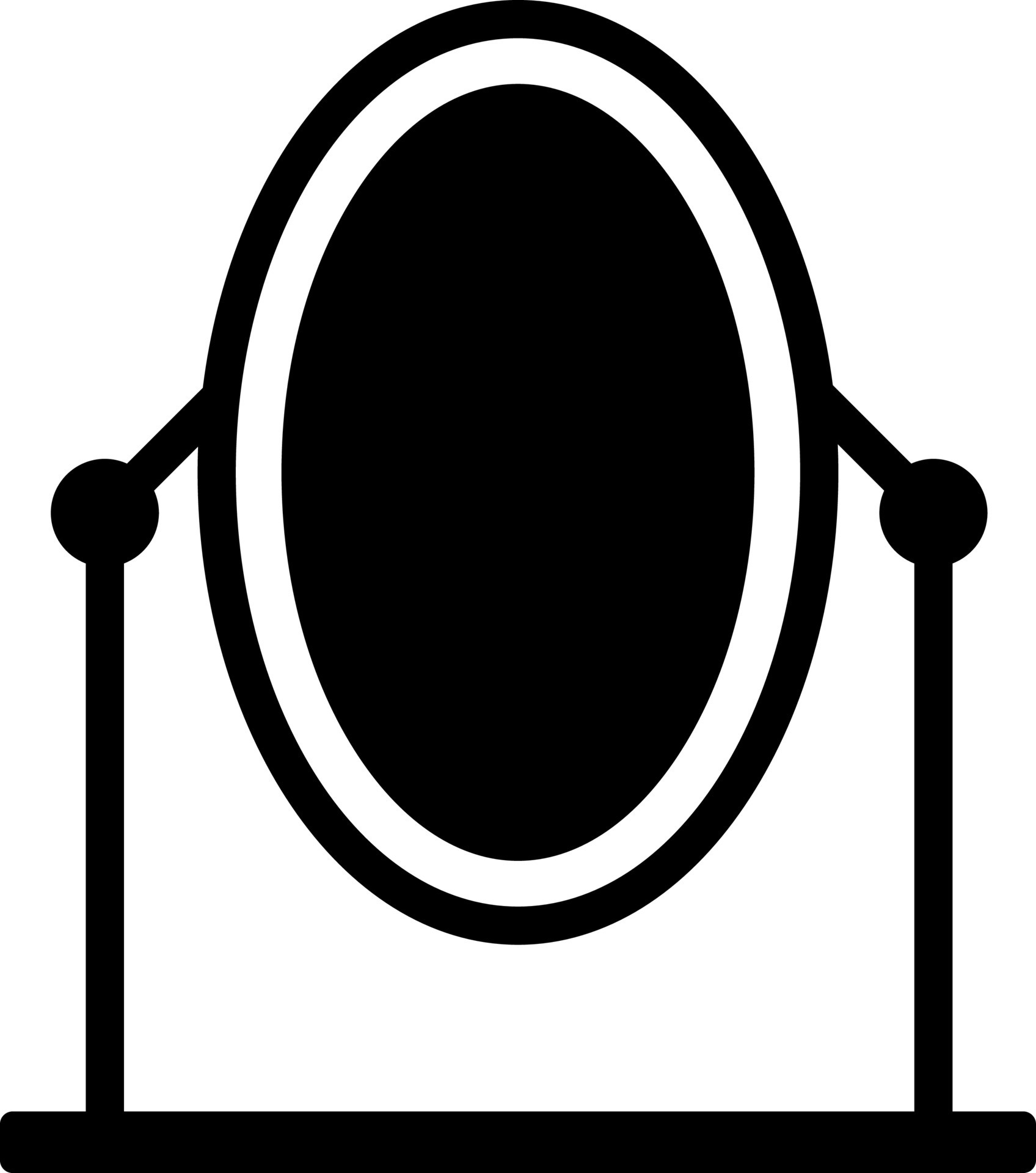 Black and white mirror in fla style. 24341491 Vector Art at Vecteezy