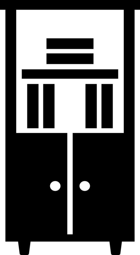 Black and white books in wardrobe. vector