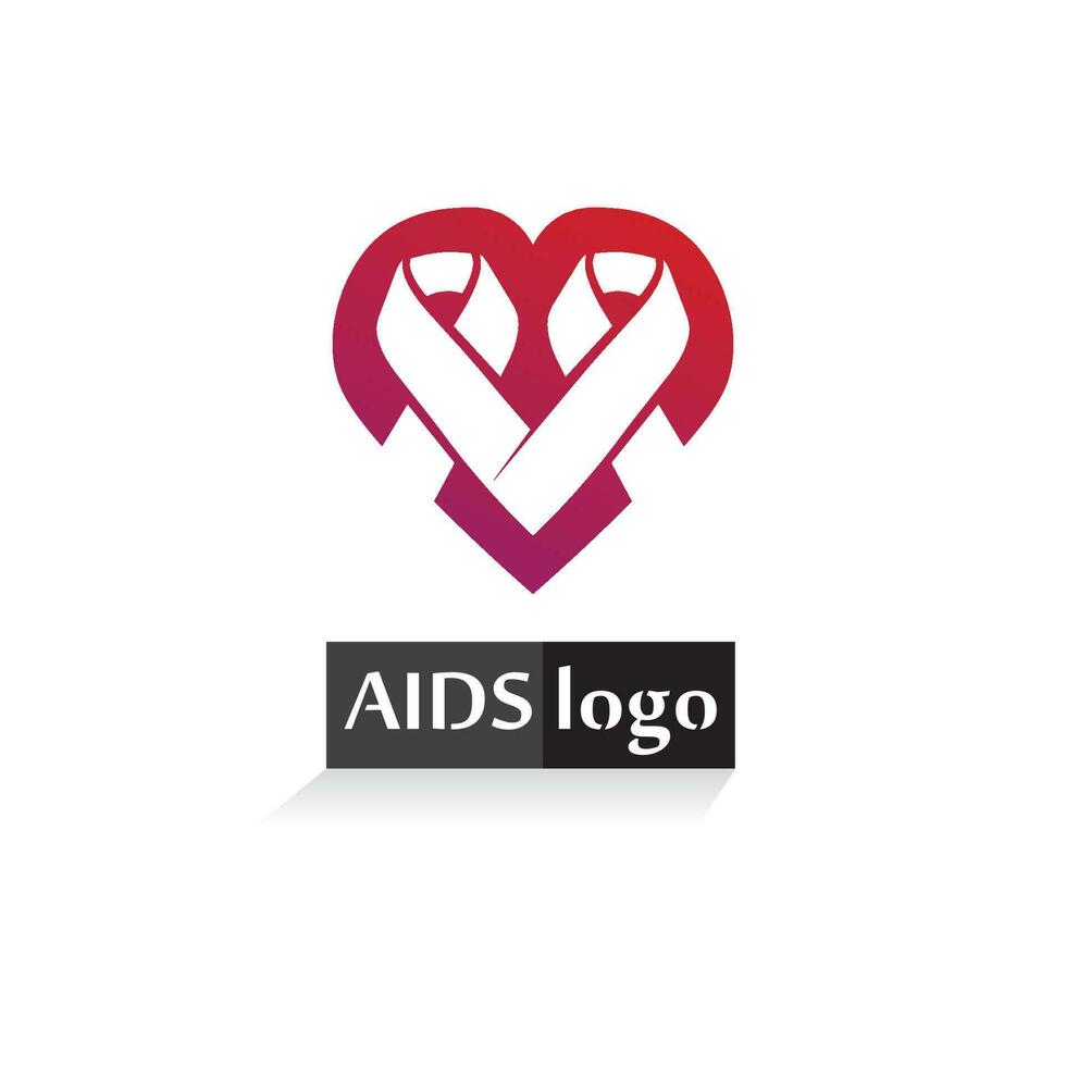 aids ribbon logo and world aids day vector design