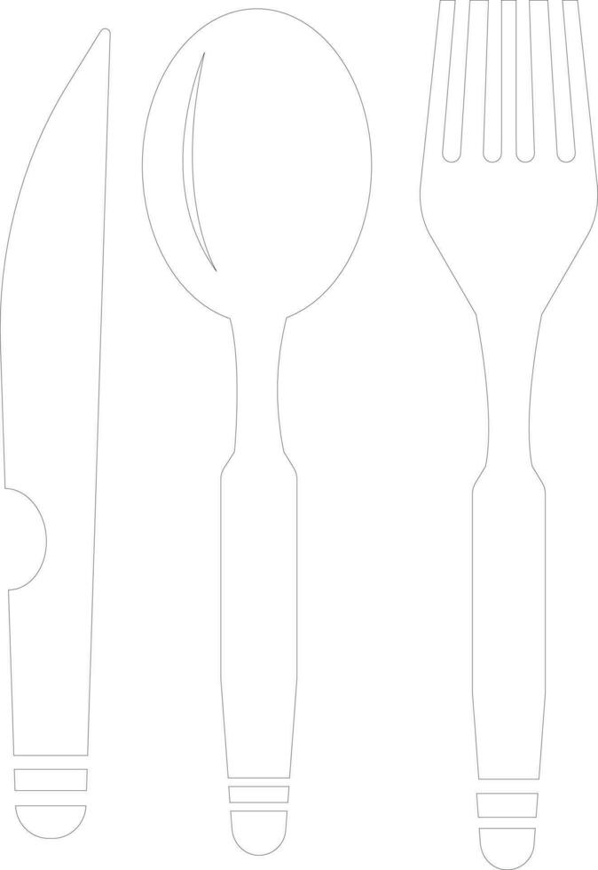Cutlery Set made with line strokes. vector