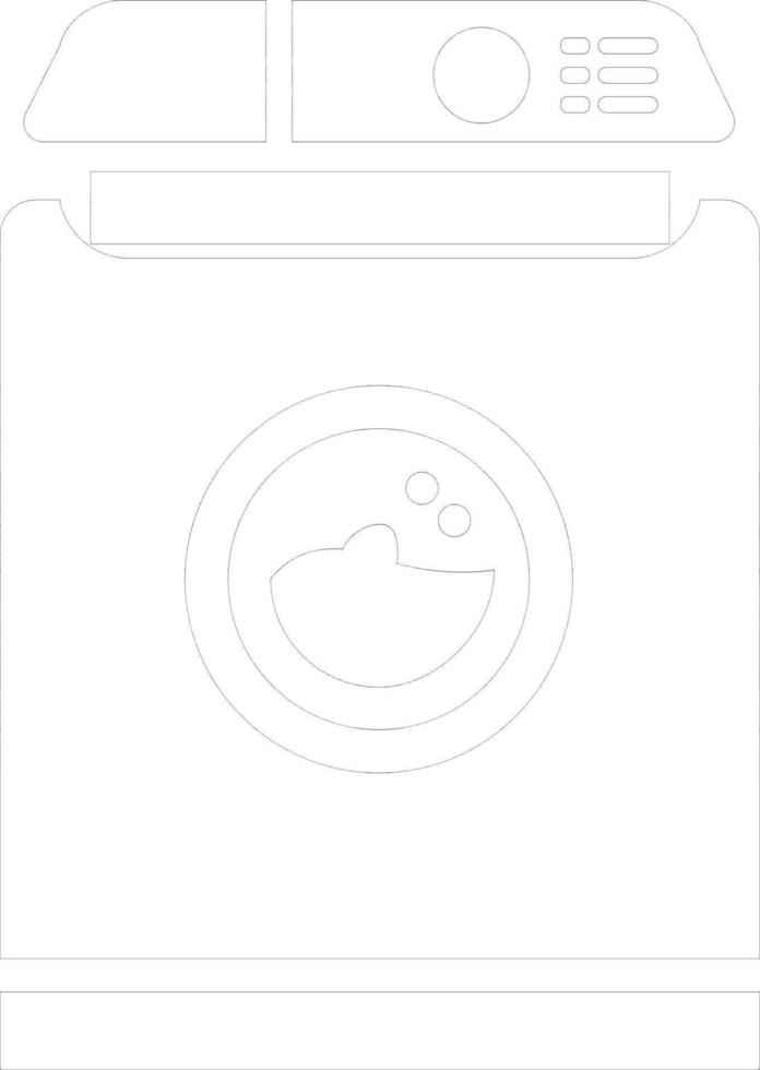 Front Load Washing Machine, line art icon. vector