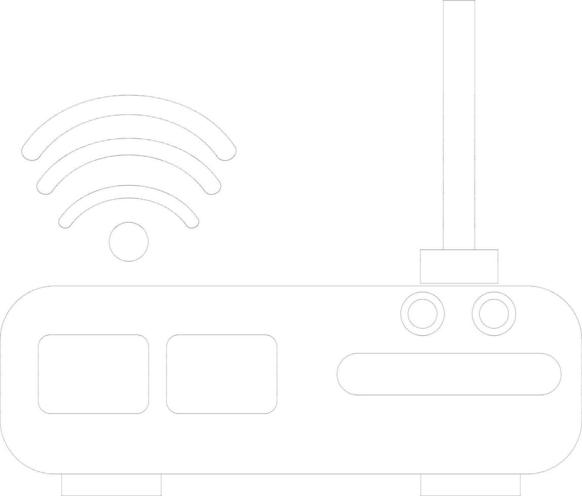 Line art icon of Router in flat style. vector