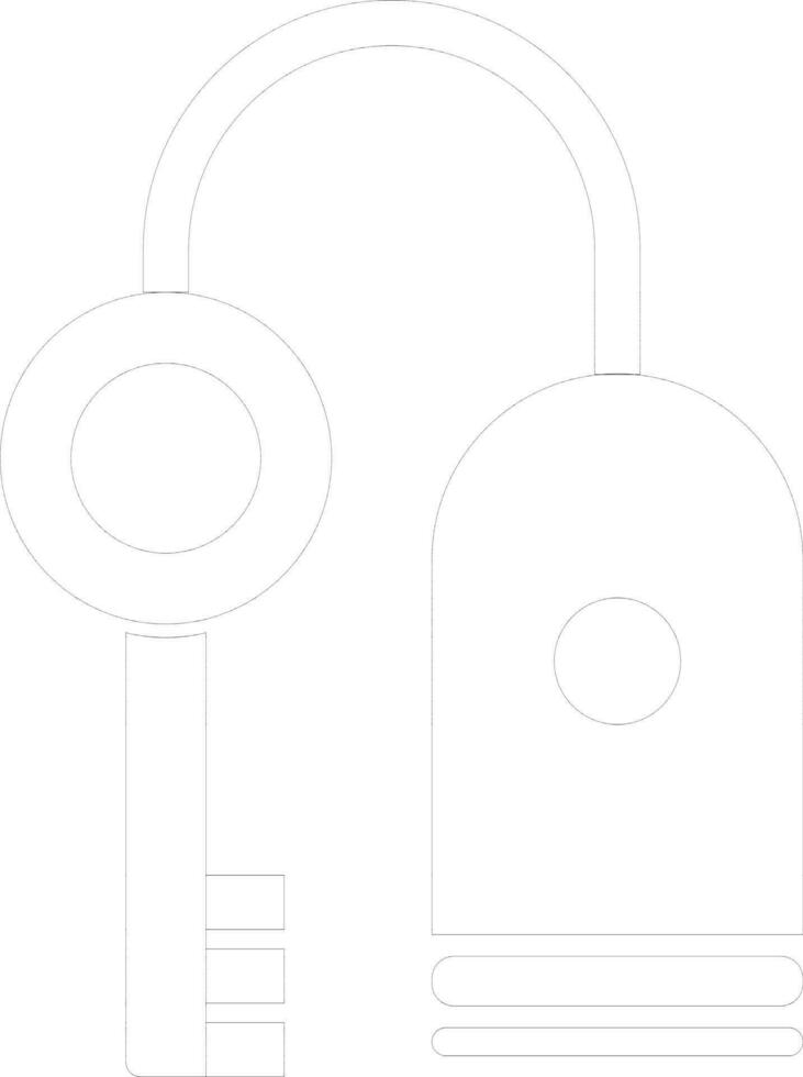 Thin line icon of Key in flat style. vector