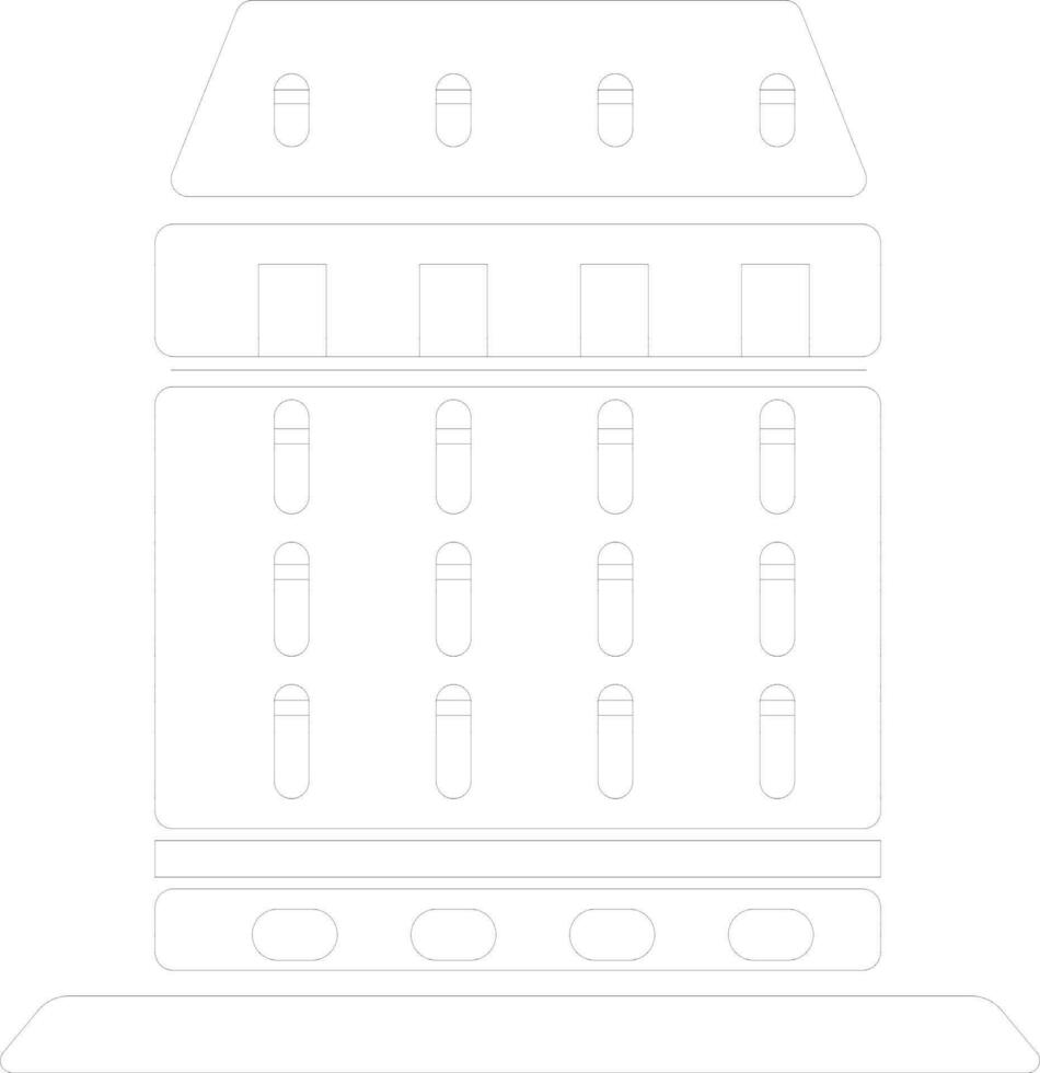 Building or Hotel icon made with line art. vector