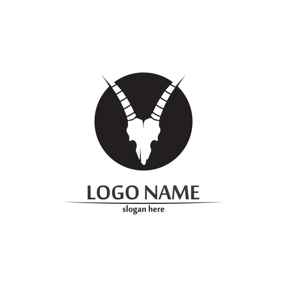 ciervos logo diseño de animales y mamíferos y vector gráfico