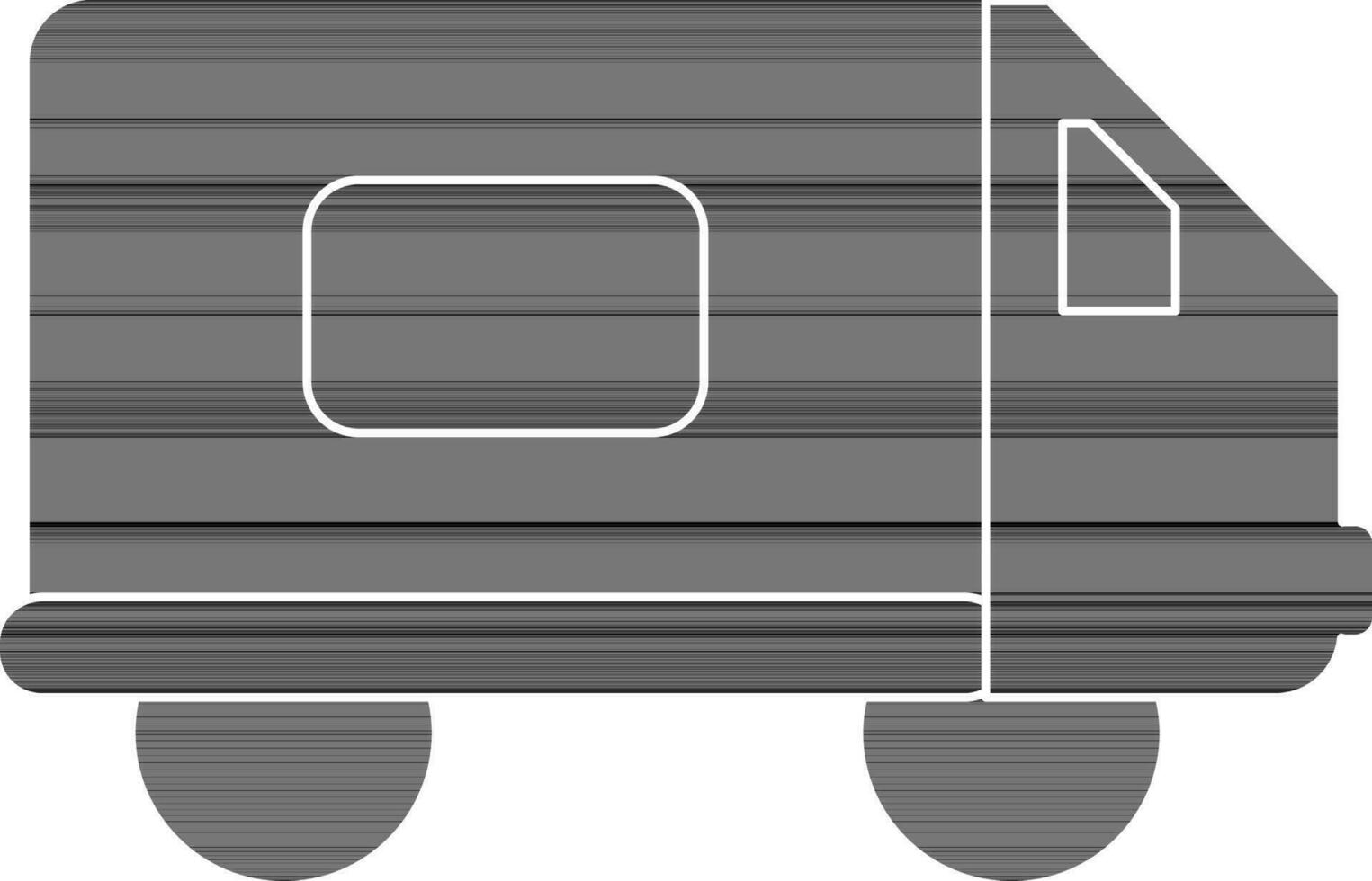 Black truck in flat style. vector