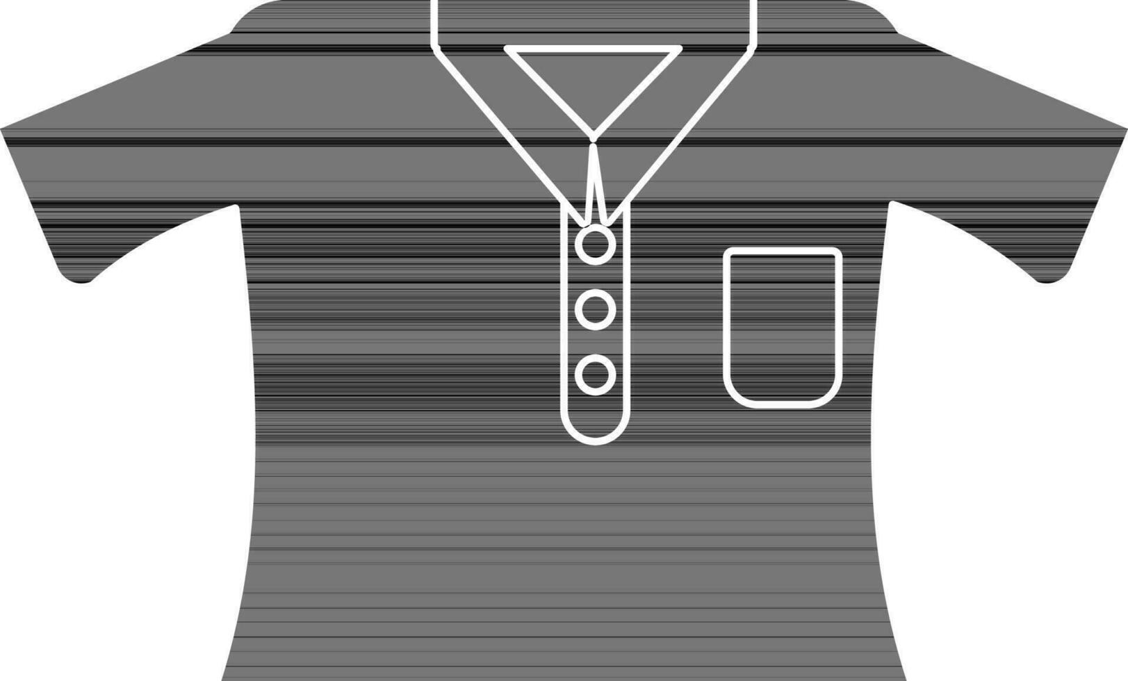 Black and white shirt in flat style. vector