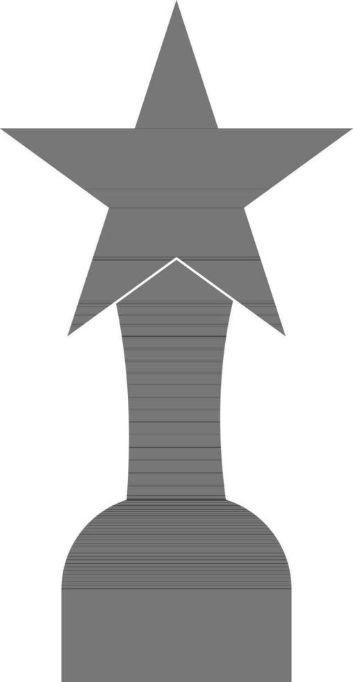 Star trophy award in black color. vector