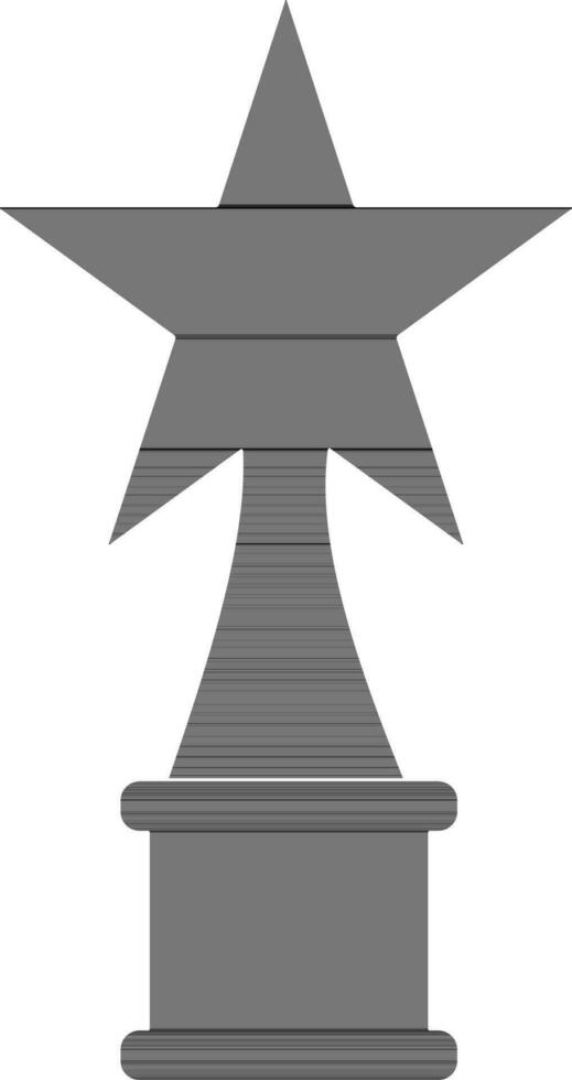 Star trophy award in black color. vector