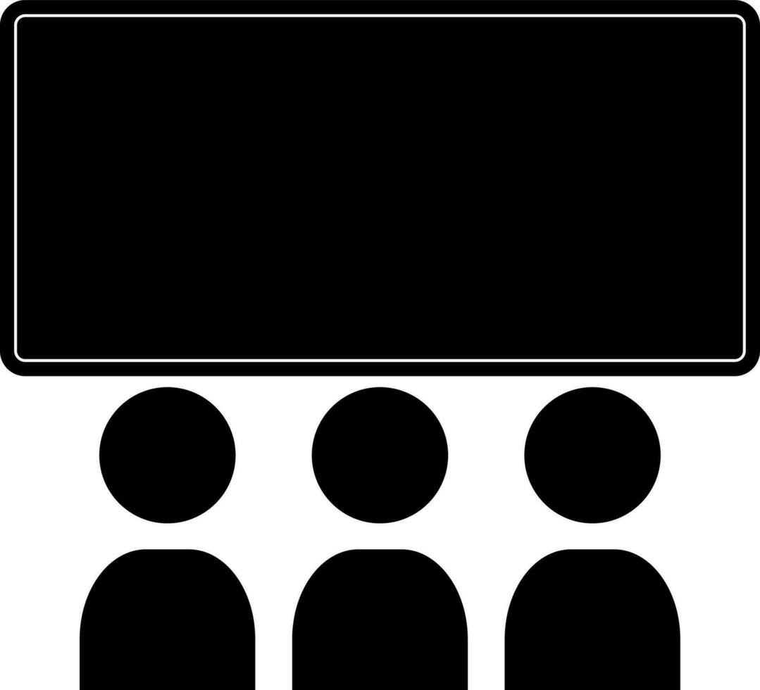 Black cinema hall in flat style. vector