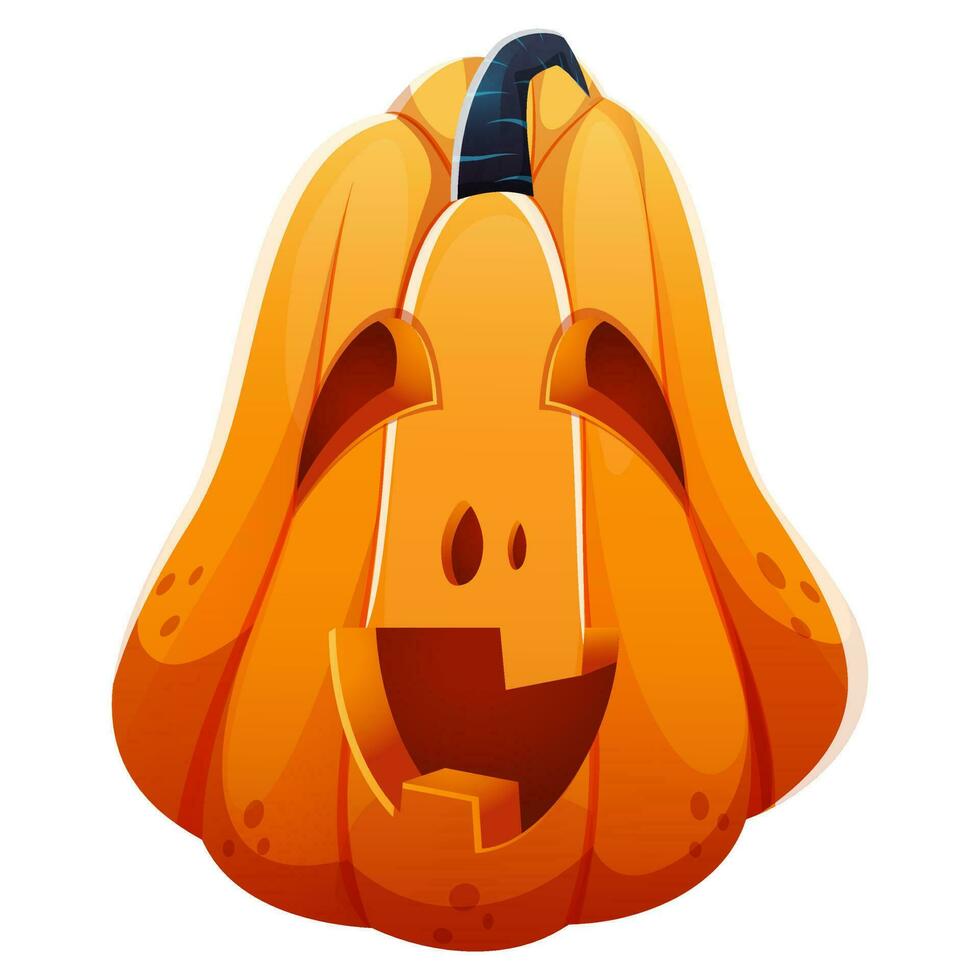 Spooky Pumpkin Element on White Background. vector
