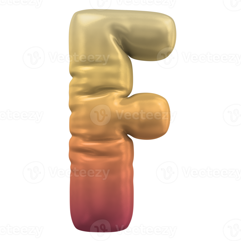 F  Font 3d render 3d render png