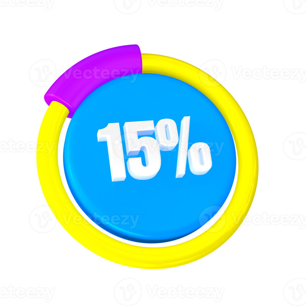 15 Percentage Progress 3D Icon png