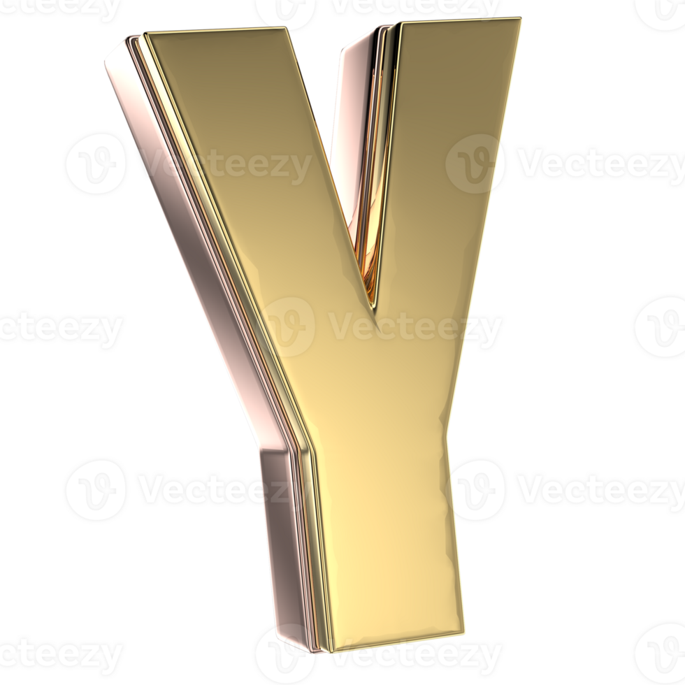 Y Font 3D Render png