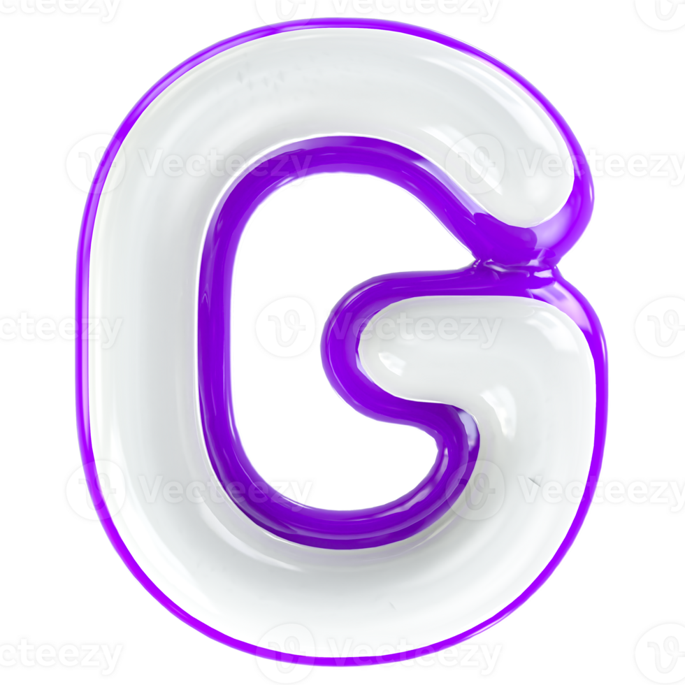 G Letter 3D Render png
