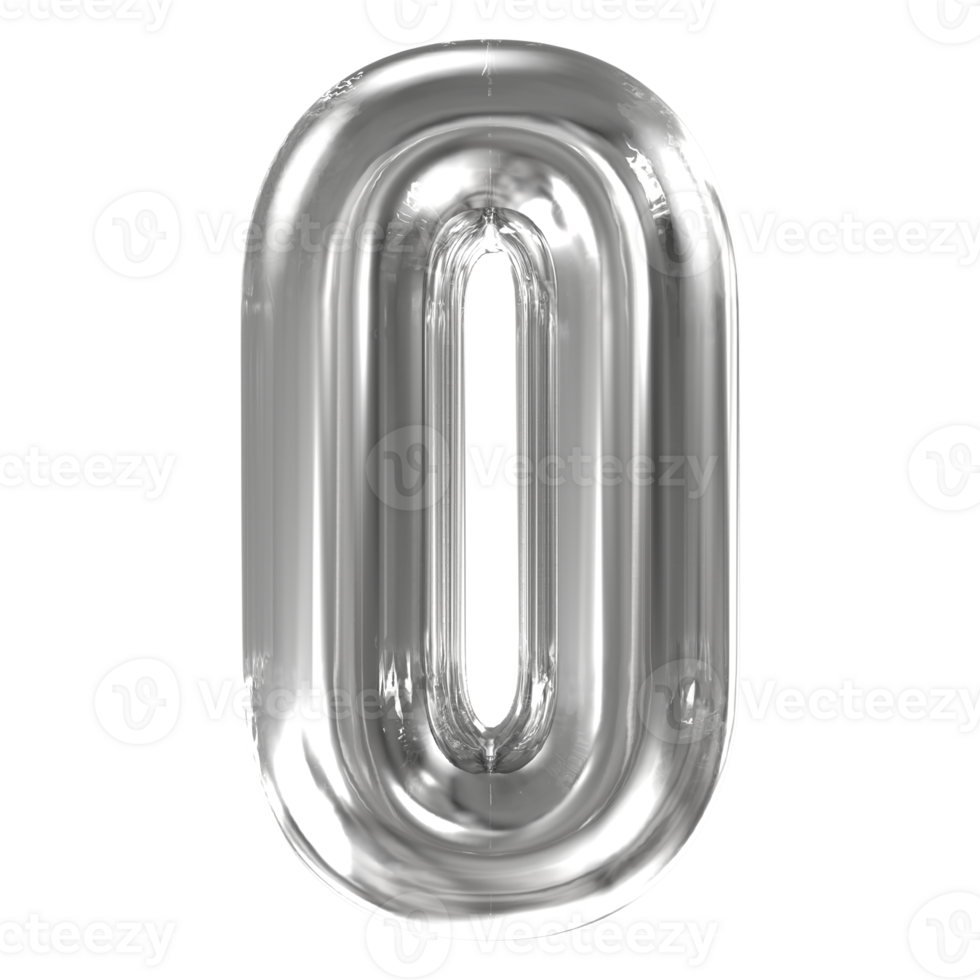 Number 0 Ice 3D Render png