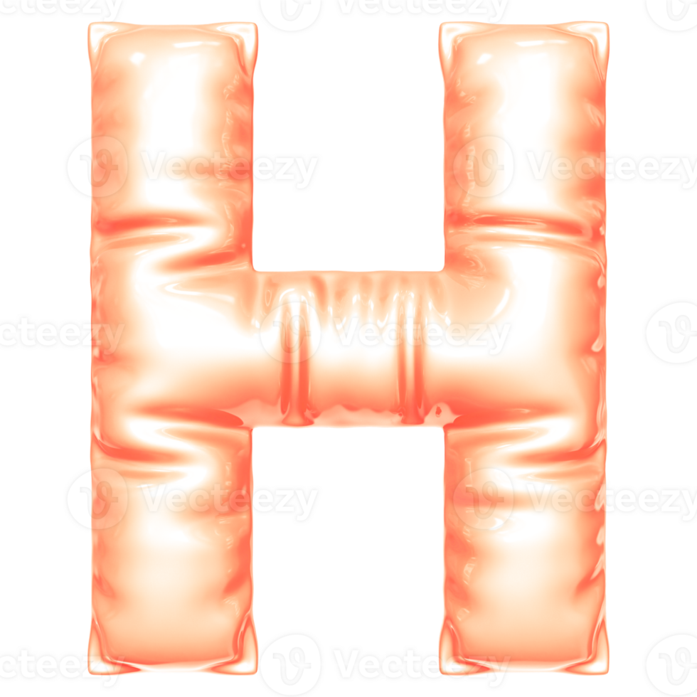 Font H 3D Render png