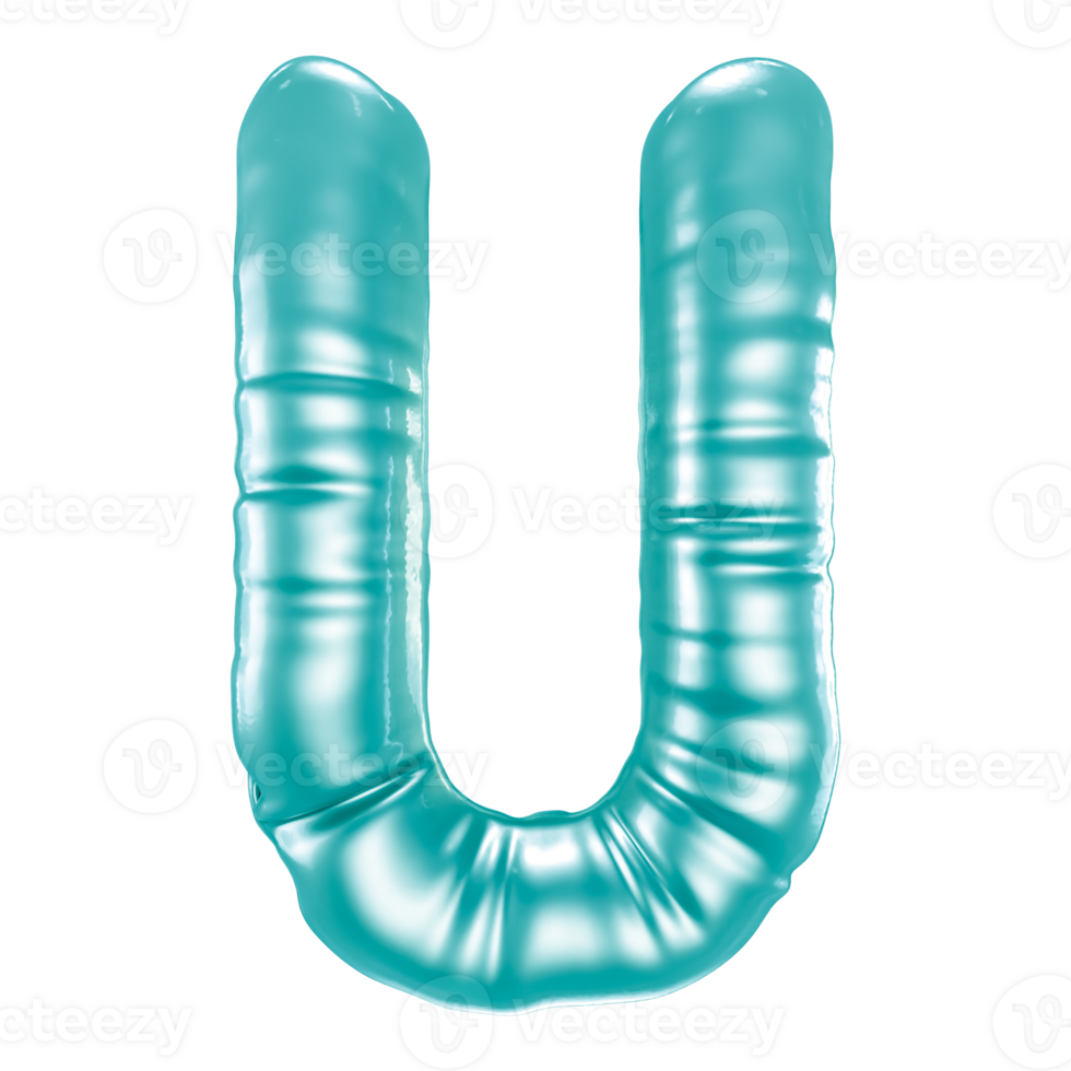 U Font 3D Render png