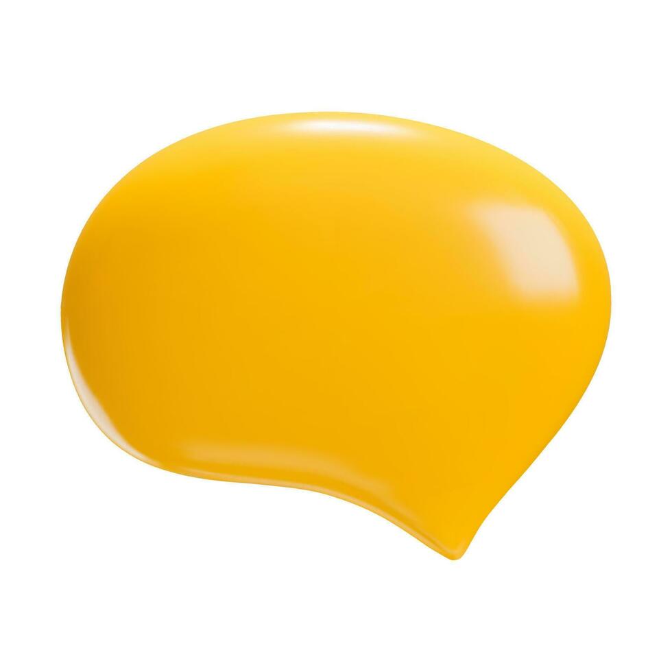 Yellow 3d speech bubble icon. vector