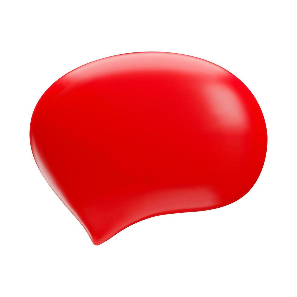 Red 3d speech bubble sign. vector