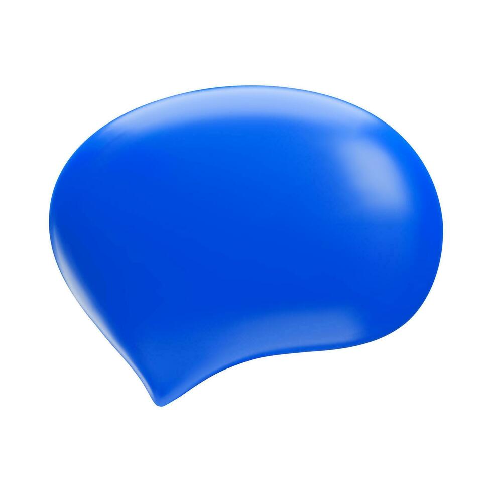 Blue 3d speech bubble icon. vector