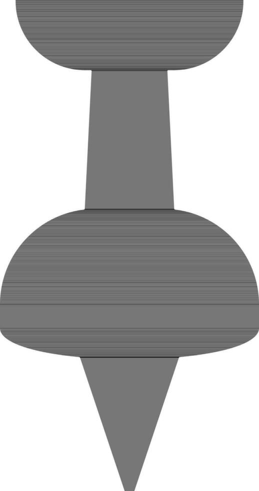 Black push pin on white background. vector