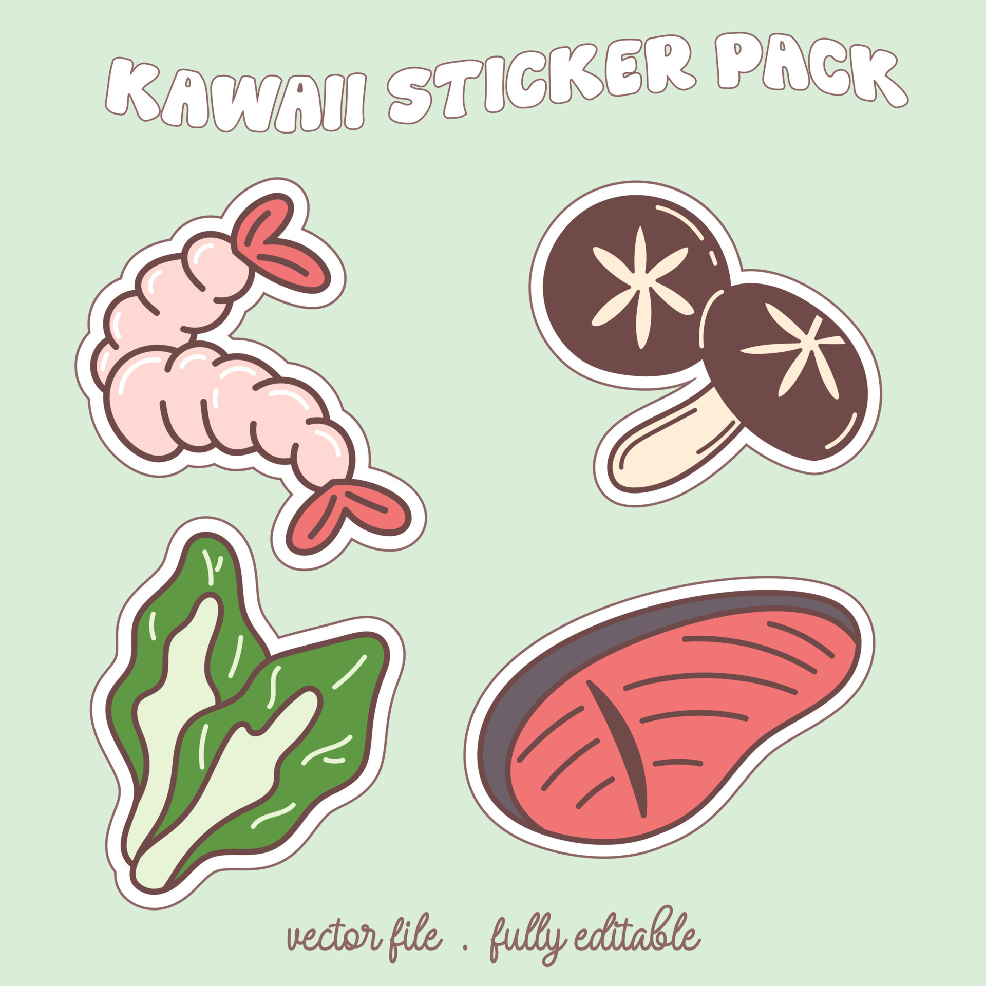 Bright and colorful kawaii food japan style sticker set. Stickers in the magazine01 24341964