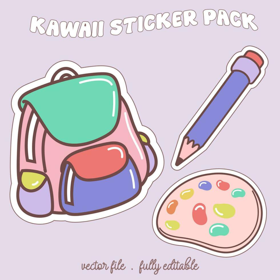 Bright and colorful kawaii food japan style sticker set. Stickers in the magazine-11 vector