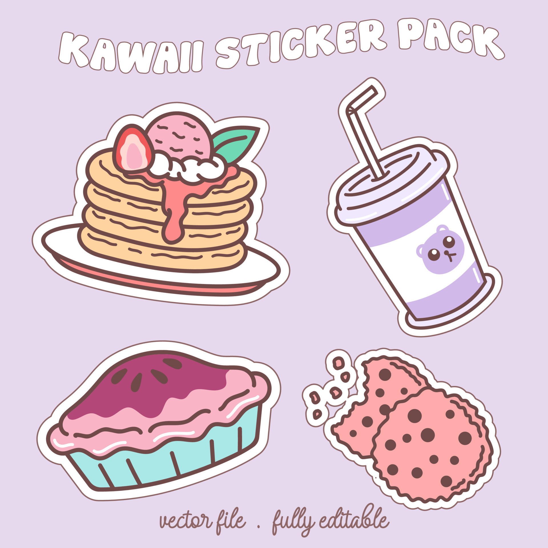 Bright and colorful kawaii food japan style sticker set. Stickers in the magazine09 24342014