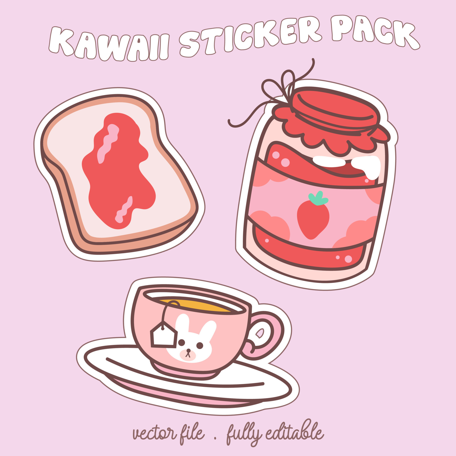 Bright and colorful kawaii food japan style sticker set. Stickers in the magazine10 24342021