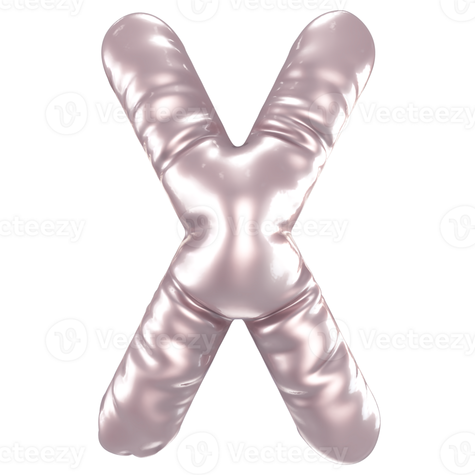 X Font 3D Render png