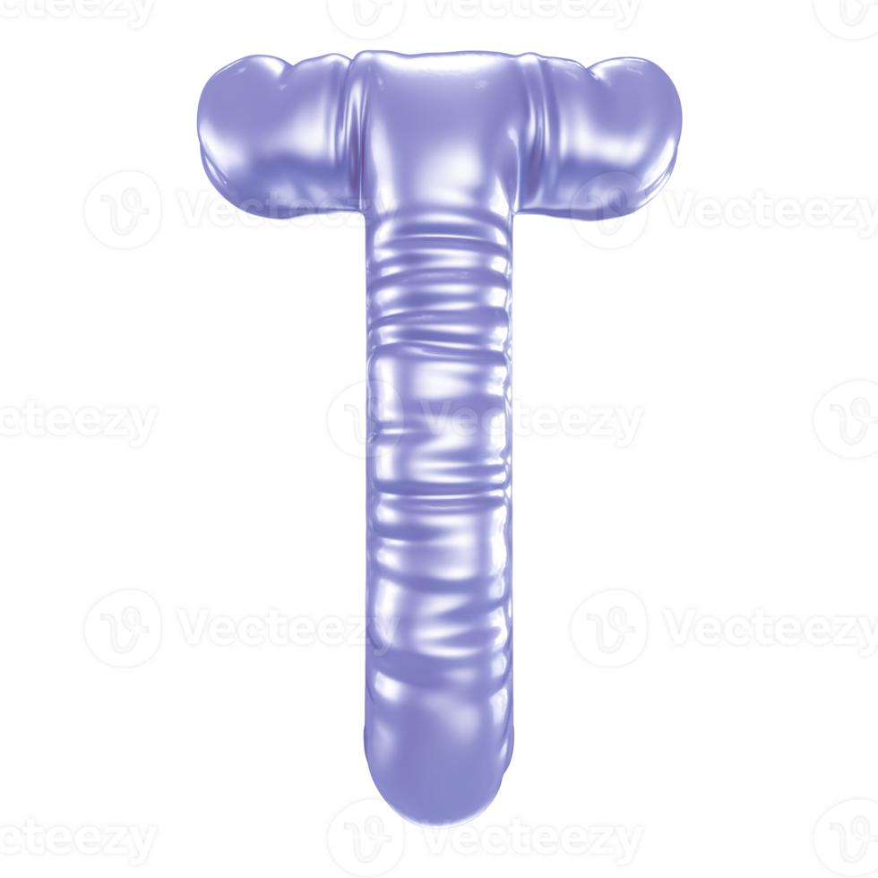 T Font 3D Render png