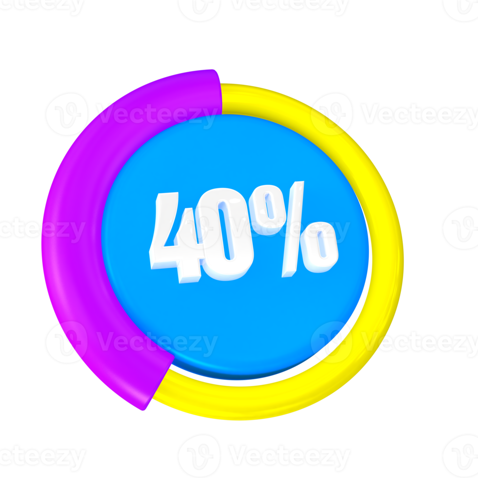 40 Percentage Progress 3D Icon png
