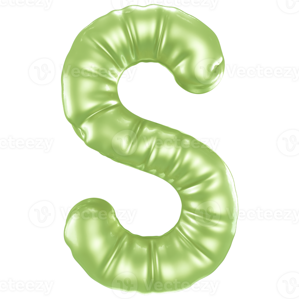 S Font 3D Render png