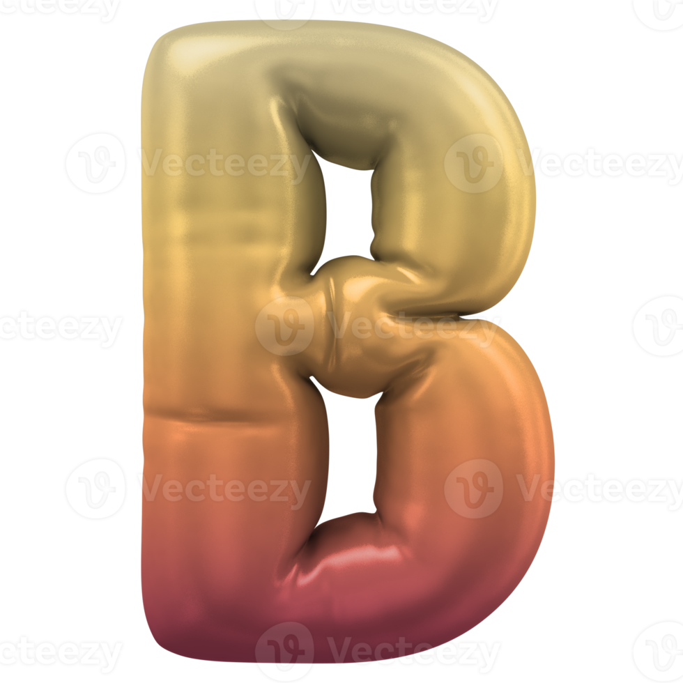 B  Font 3d render 3d render png