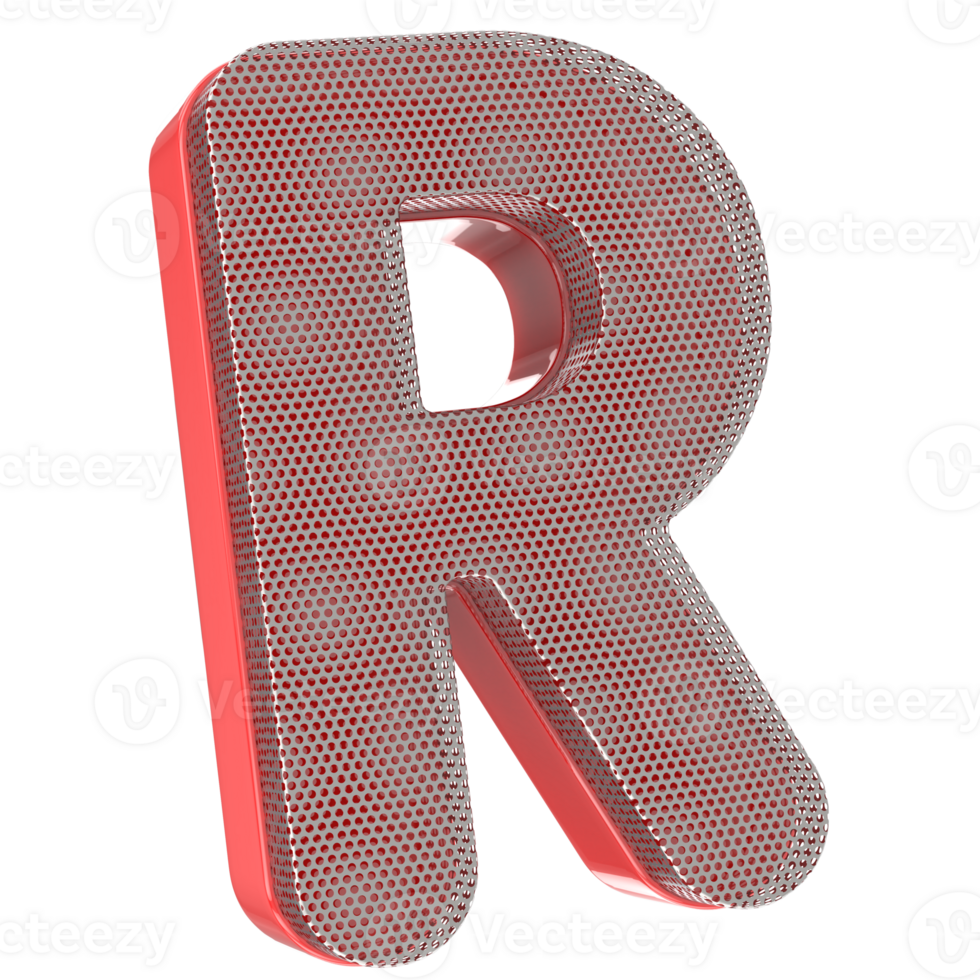 R Font 3D Render png