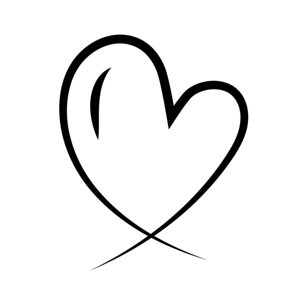 Black doodle heart. Scribble love sign icon. Template for t-shirt, card, invitation vector
