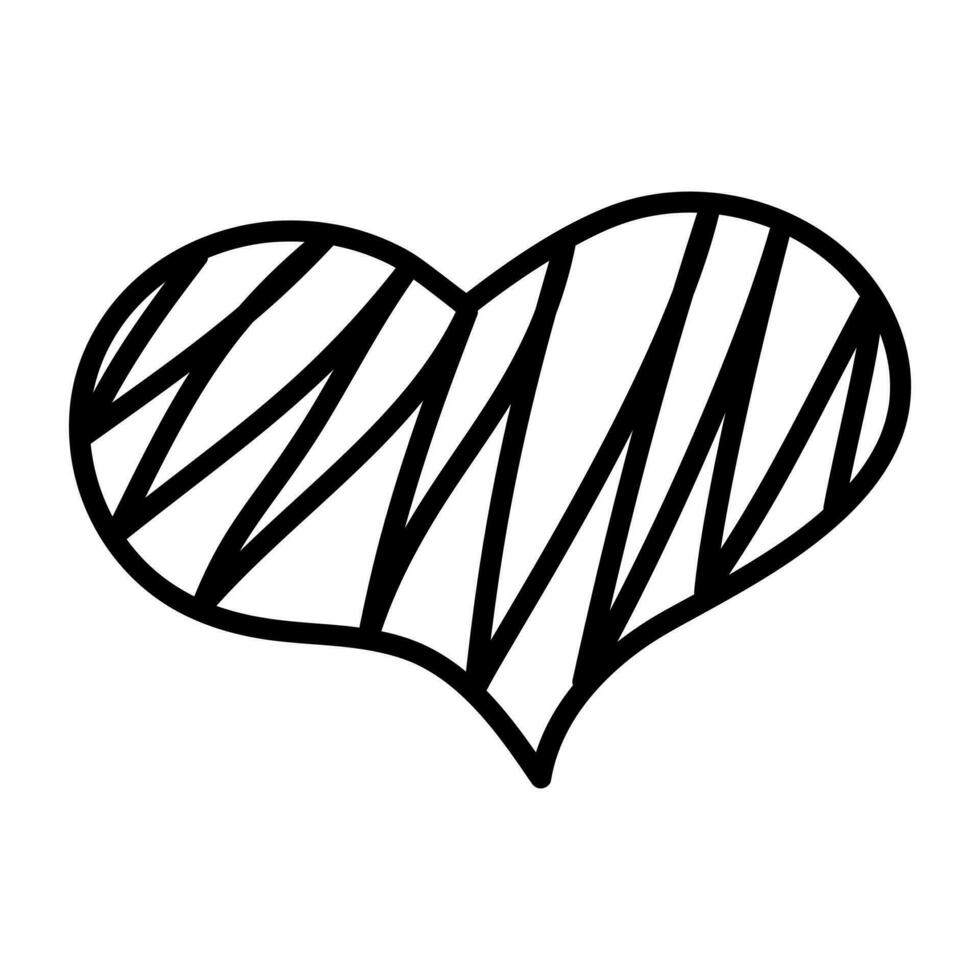 Black doodle heart. Scribble love sign icon. Template for t-shirt, card, invitation vector