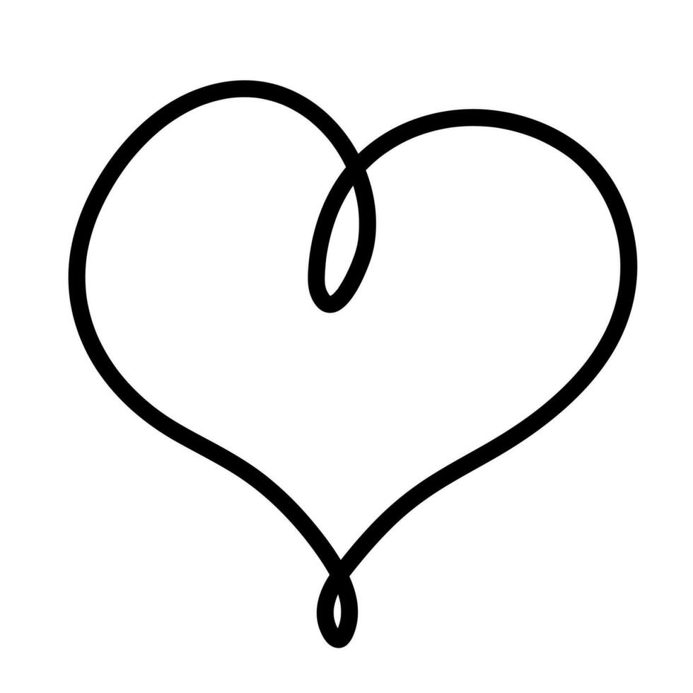 Black doodle heart. Scribble love sign icon. Template for t-shirt, card, invitation vector