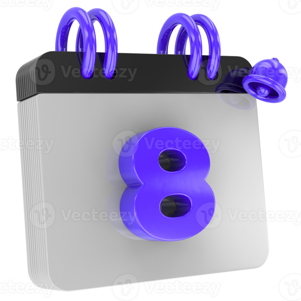 calendar 3d render png