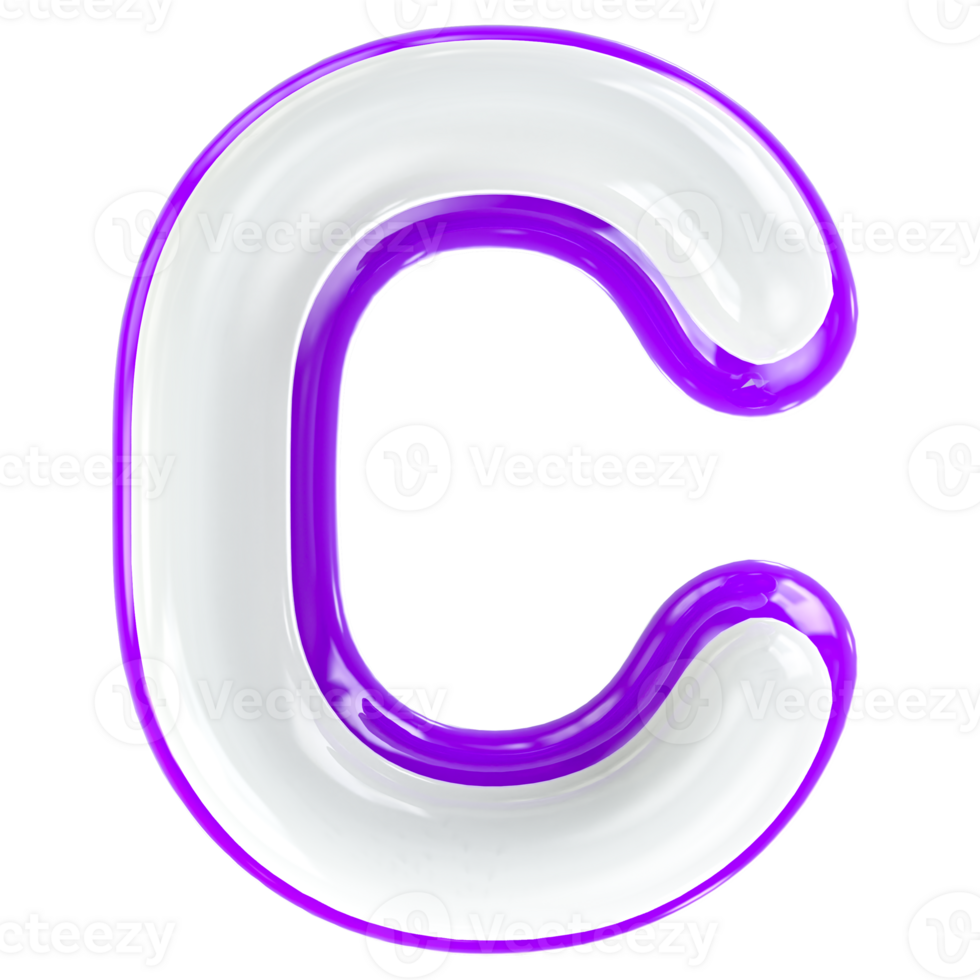 C Letter 3D Render png