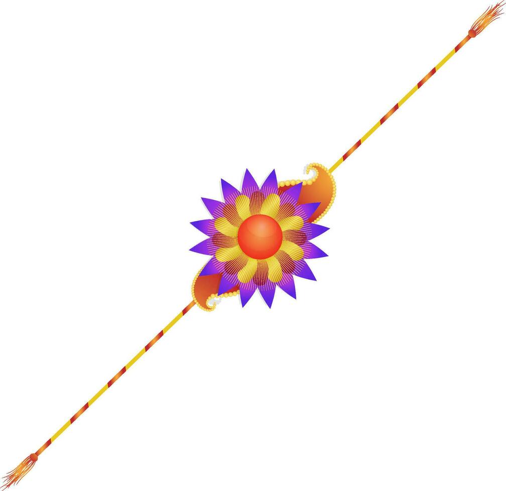 floral modelo rakhi pulsera en blanco antecedentes. vector
