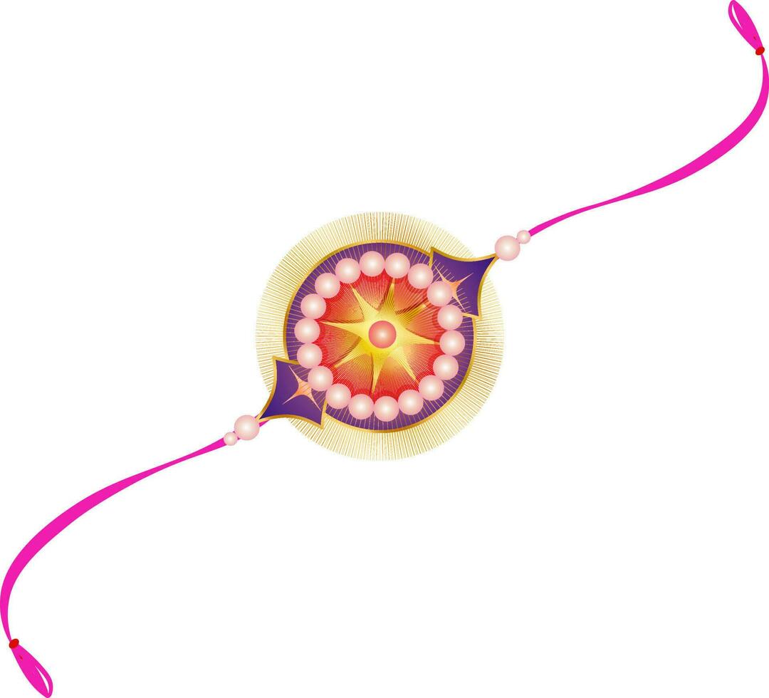 perla decorado hermosa rakhi pulsera diseño. vector