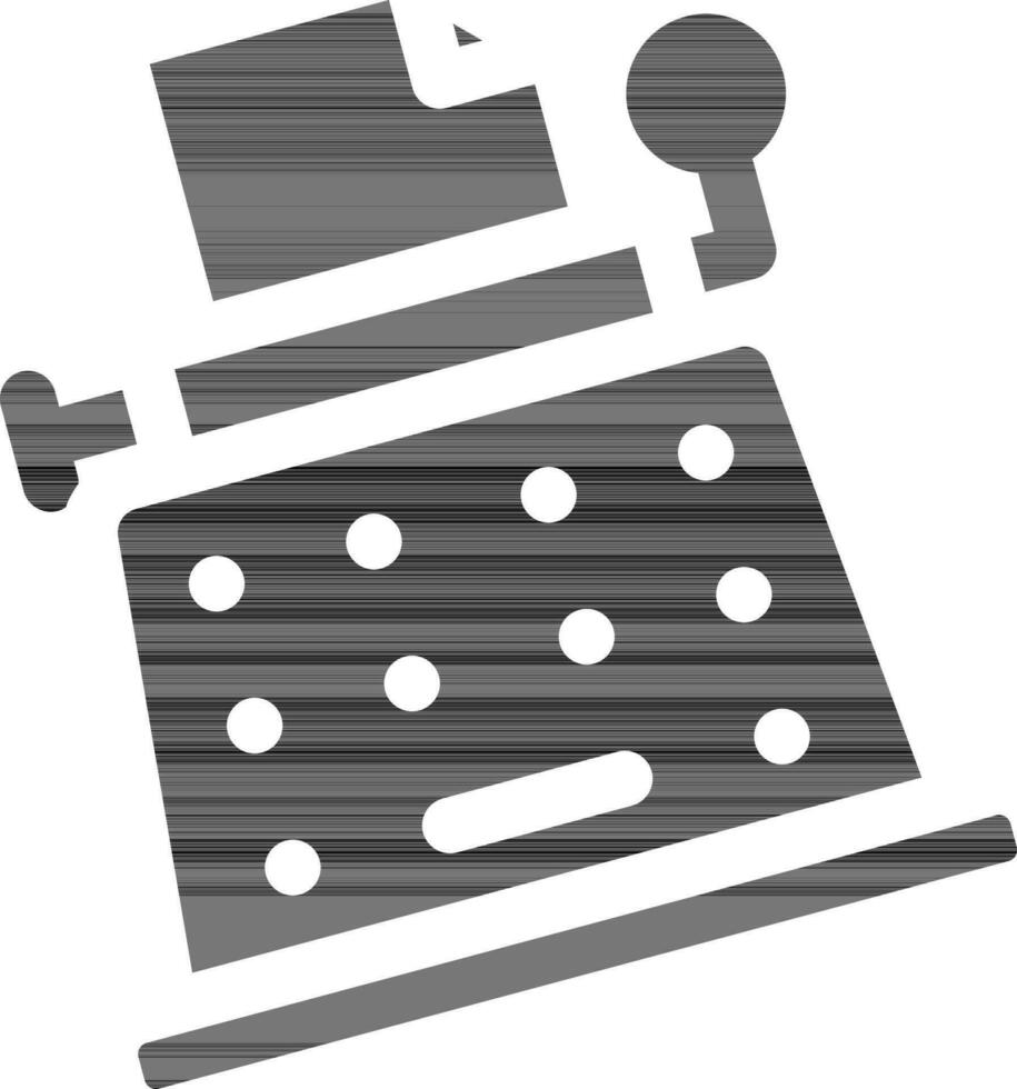 Glyph Typewriter Icon in Flat Style. vector